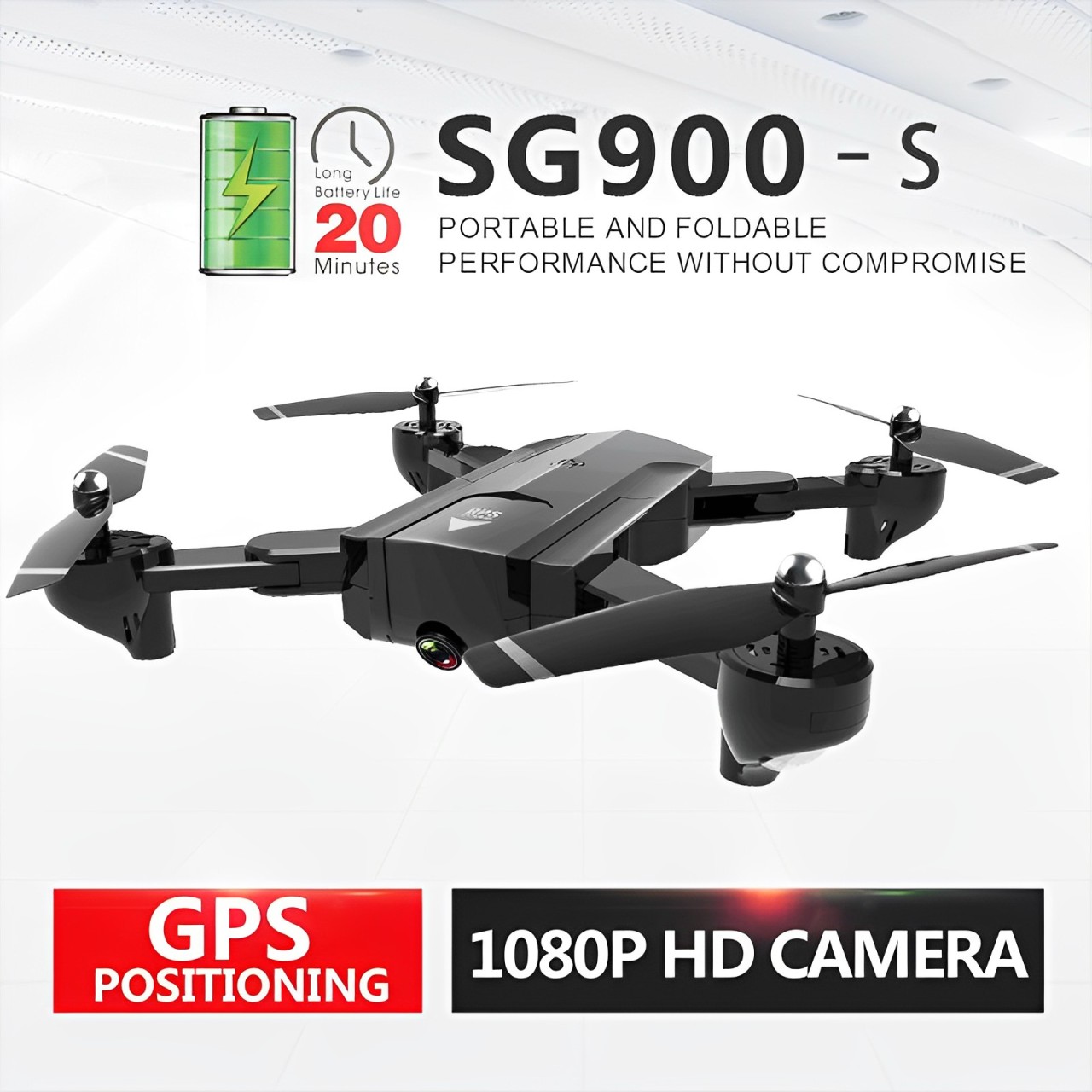 Full HD 1080P Camera Drone | 2.4GHz FPV Quadcopter with GPS Positioning, Headless Mode, and Extra Battery